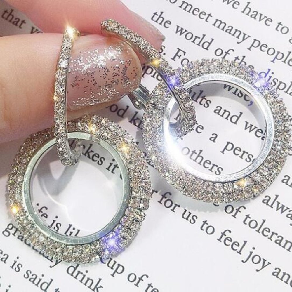 Earrings Women Circle Stud Shiny Bohemian Hoop Drop Cute Trendy Jewelry - Picture 6 of 9